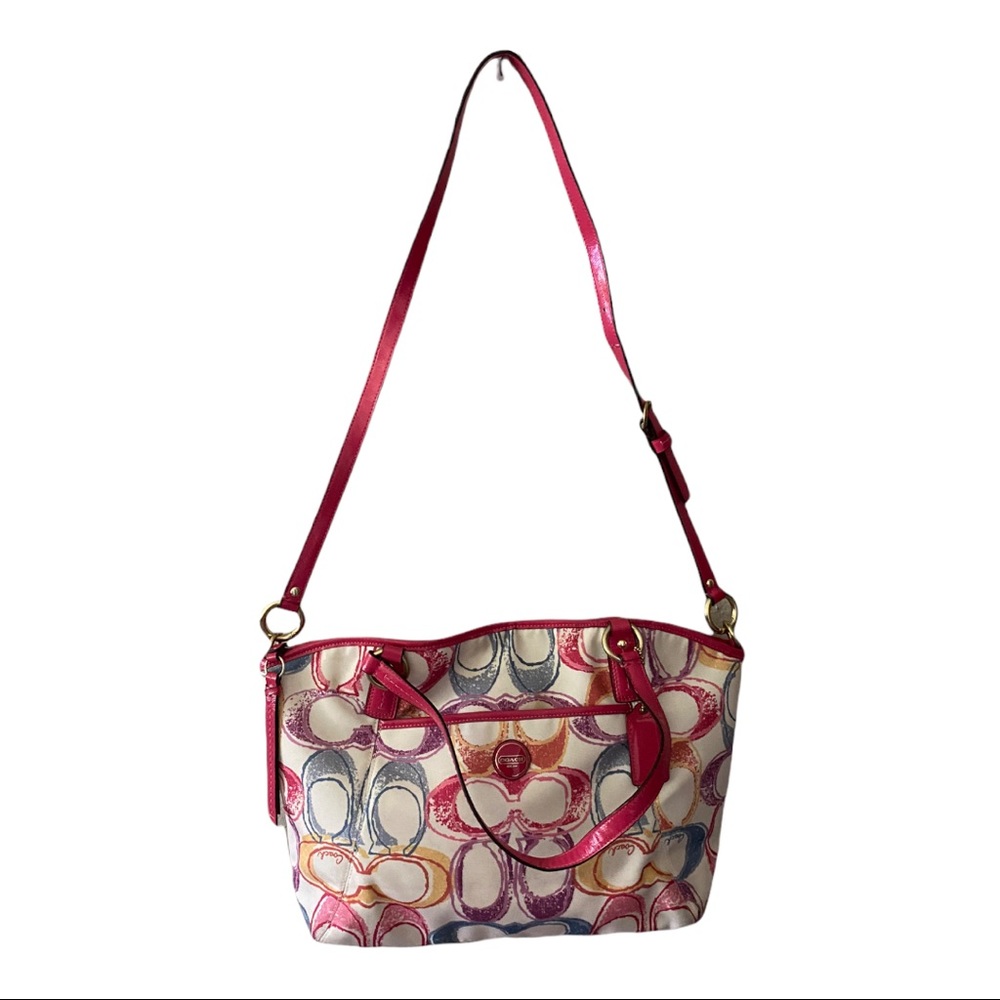 **SOLD**Coach Rainbow Signature Scribble CC Purse - Picture 2 of 6